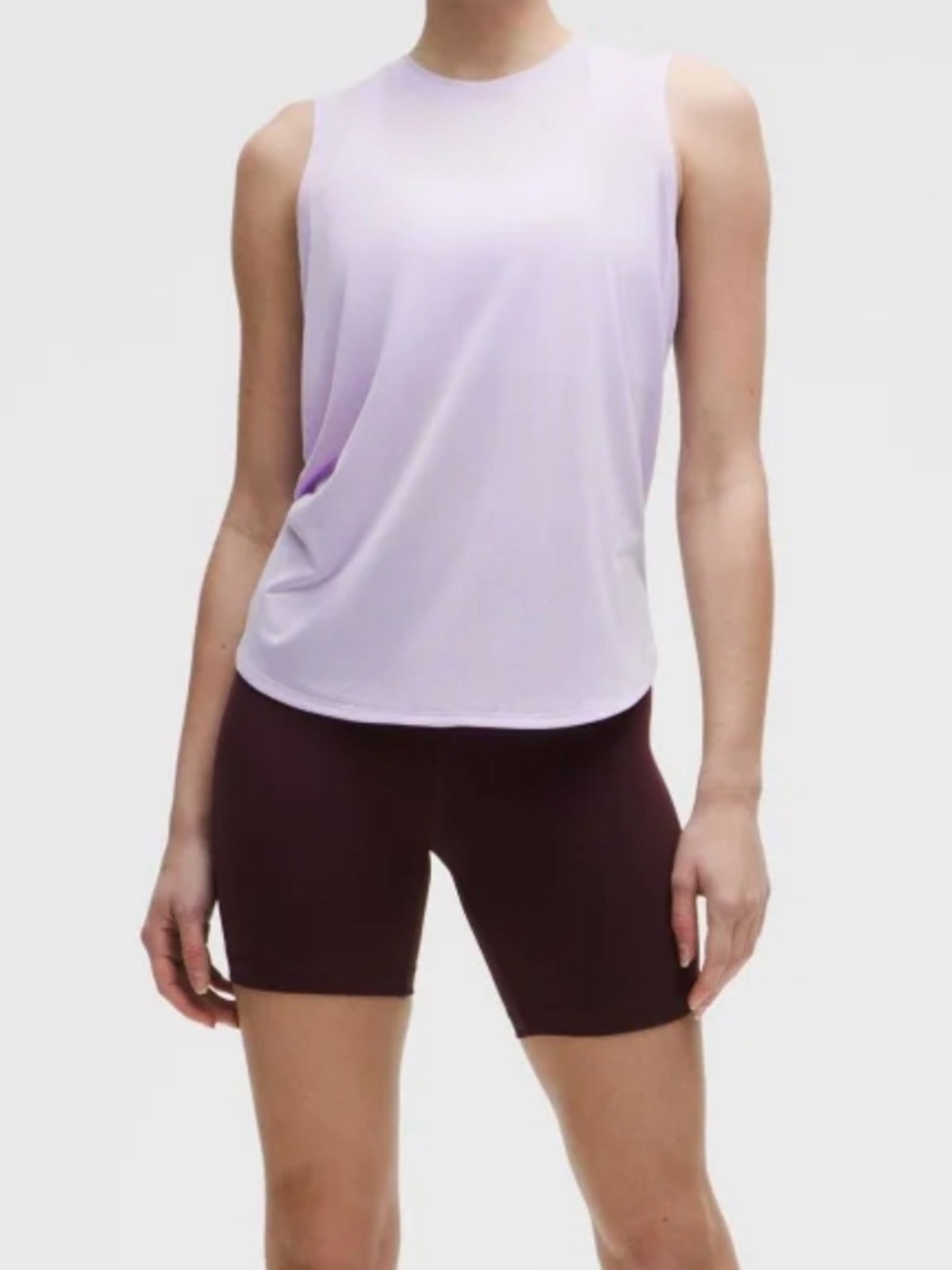 Lululemon lightweight split-back tank top, lavender frost, size medium, bnwt
